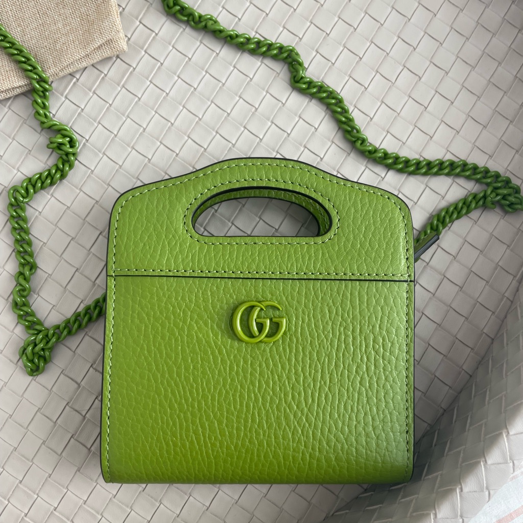 Gucci Gg Marmont Top Handle Card Case On Chain. Used 2x Box & Dust Bag Included